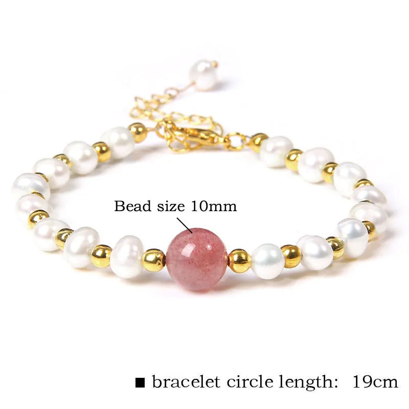 Althea - Trendy Oval Freshwater Pearl Beaded Bracelet – Adjustable Fit