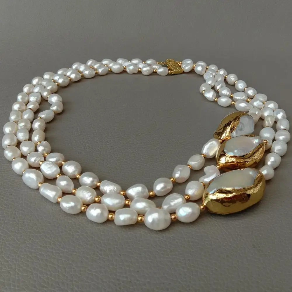 Seloria Moon Baroque & Keshi Pearl Choker – Rose Gold-Plated Silver, 18K GP Clasp (20–22")