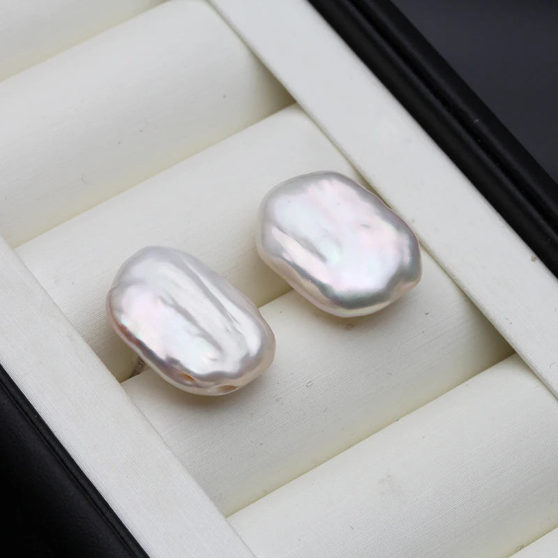 Celeste Baroque - Sterling Silver Freshwater Pearl Stud Earrings – White & Purple