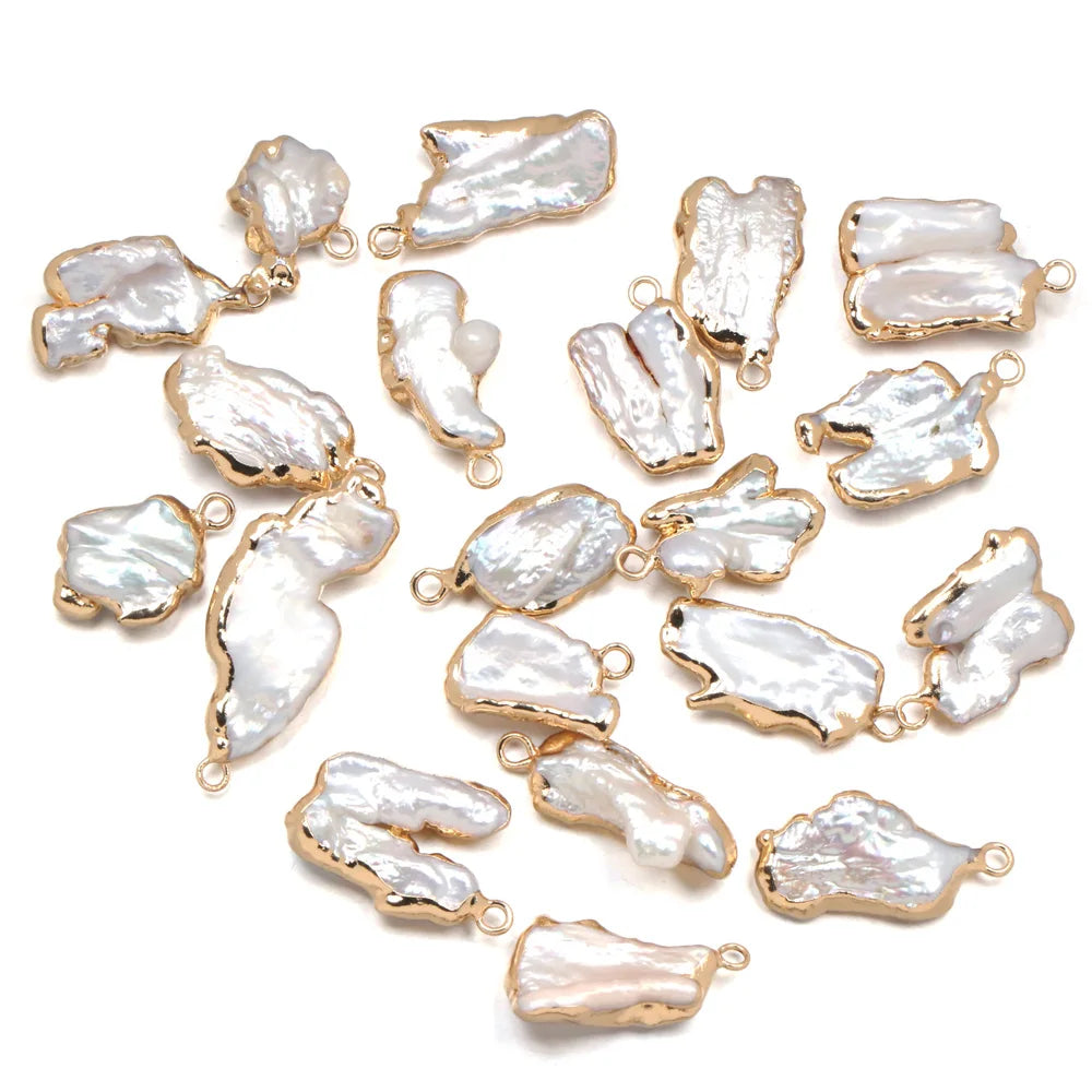 Round Freshwater Pearl Connector Pendant – 13x18mm DIY Jewellery Charm