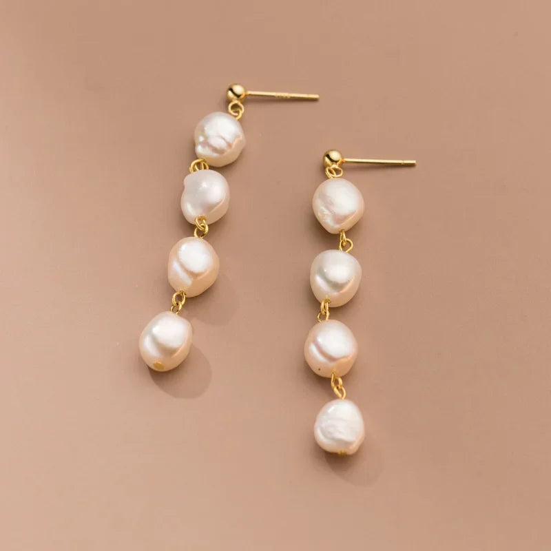 Nova - Irregular Copper Freshwater Pearl Drop Earrings – Trendy Style