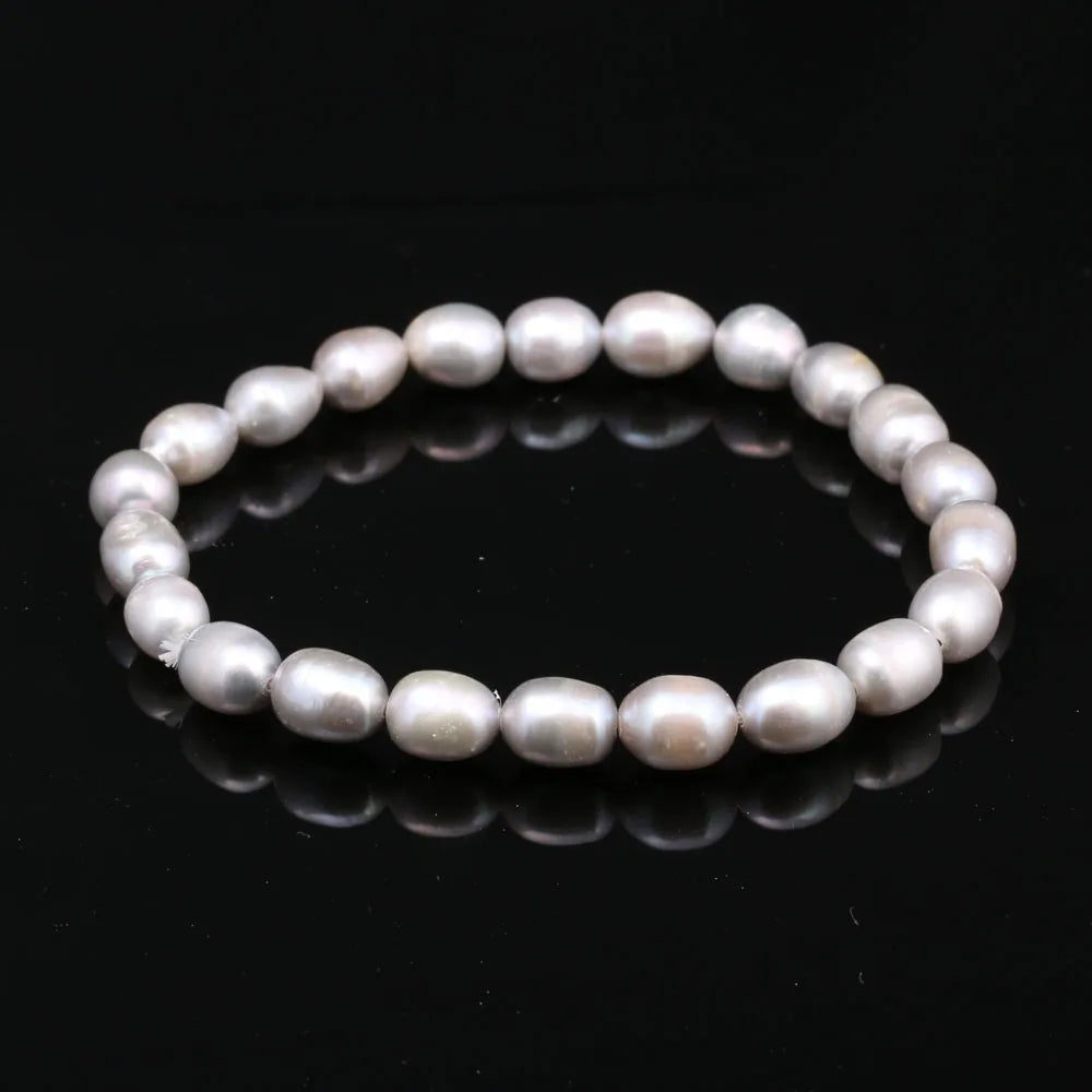Amaris Charm - Freshwater Pearl Bracelet – 7–8mm Near-Round Beaded Design