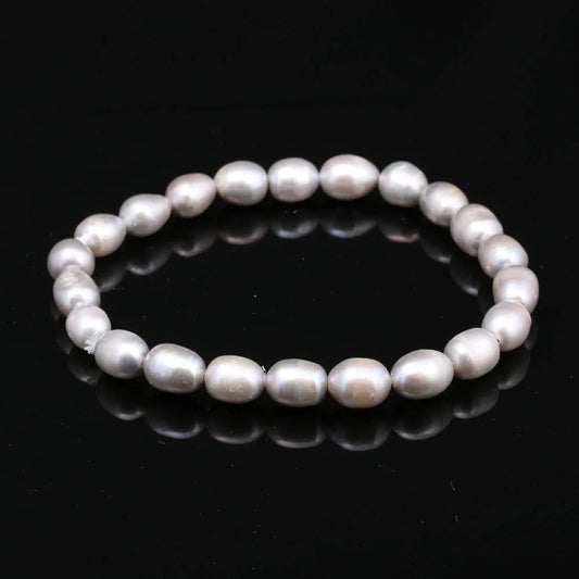 Amaris Charm - Freshwater Pearl Bracelet – 7–8mm Near-Round Beaded Design