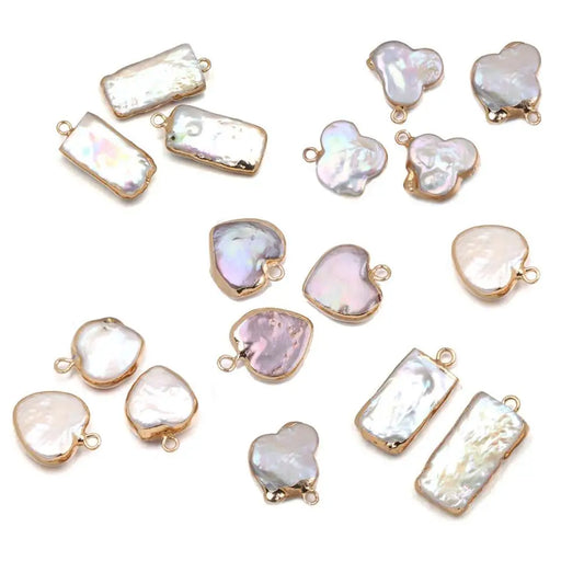 Round Freshwater Pearl Connector Pendant – 13x18mm DIY Jewellery Charm