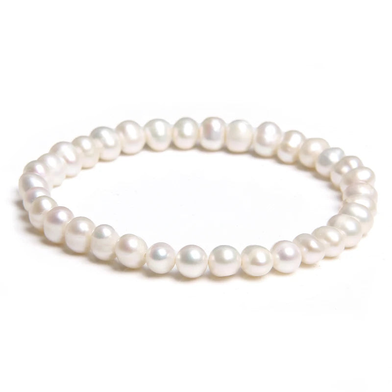 Althea - Trendy Oval Freshwater Pearl Beaded Bracelet – Adjustable Fit