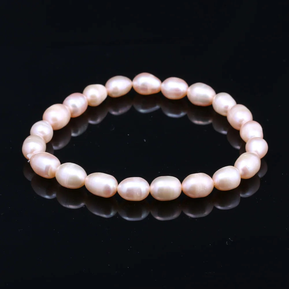 Amaris Charm - Freshwater Pearl Bracelet – 7–8mm Near-Round Beaded Design
