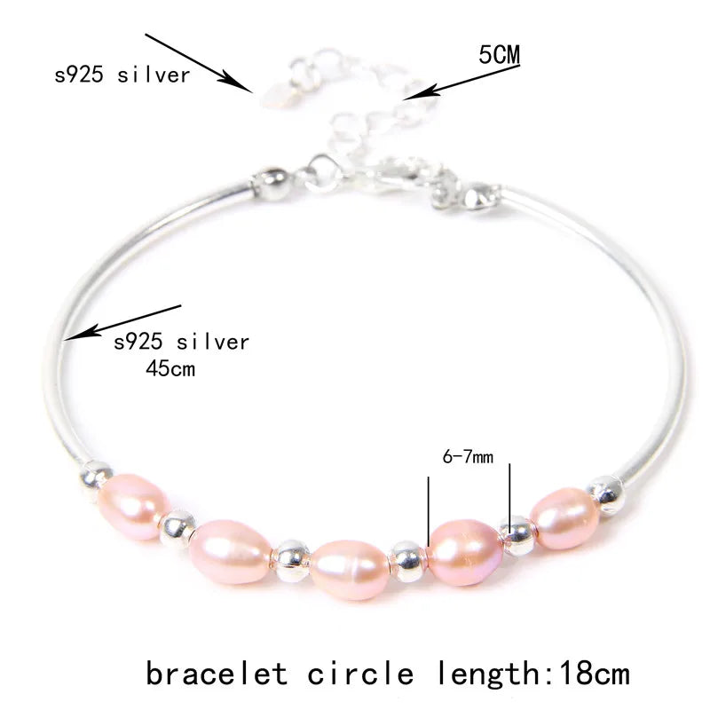 Althea - Trendy Oval Freshwater Pearl Beaded Bracelet – Adjustable Fit