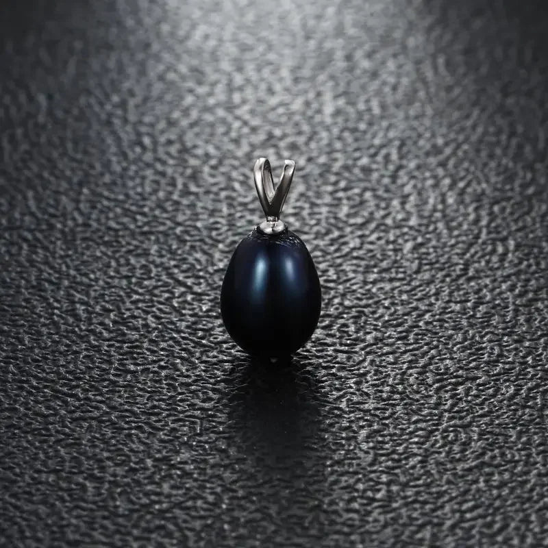 Selene Drop Pearl Pendant – 925 Sterling Silver with Freshwater Rice Pearl