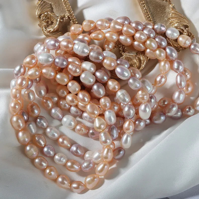 Liora Trendy Rice Freshwater Pearl Elastic Strand Bracelet – Adjustable Fit