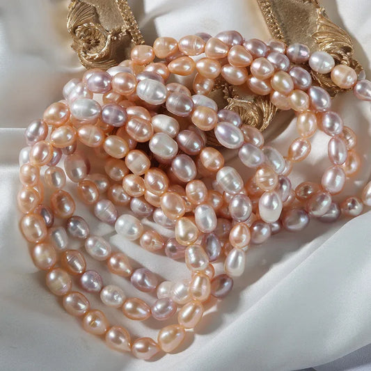 Liora Trendy Rice Freshwater Pearl Elastic Strand Bracelet – Adjustable Fit