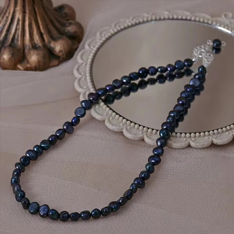 Elysia Baroque Freshwater Pearl Necklace – 925 Sterling Silver Clasp (5–6mm)