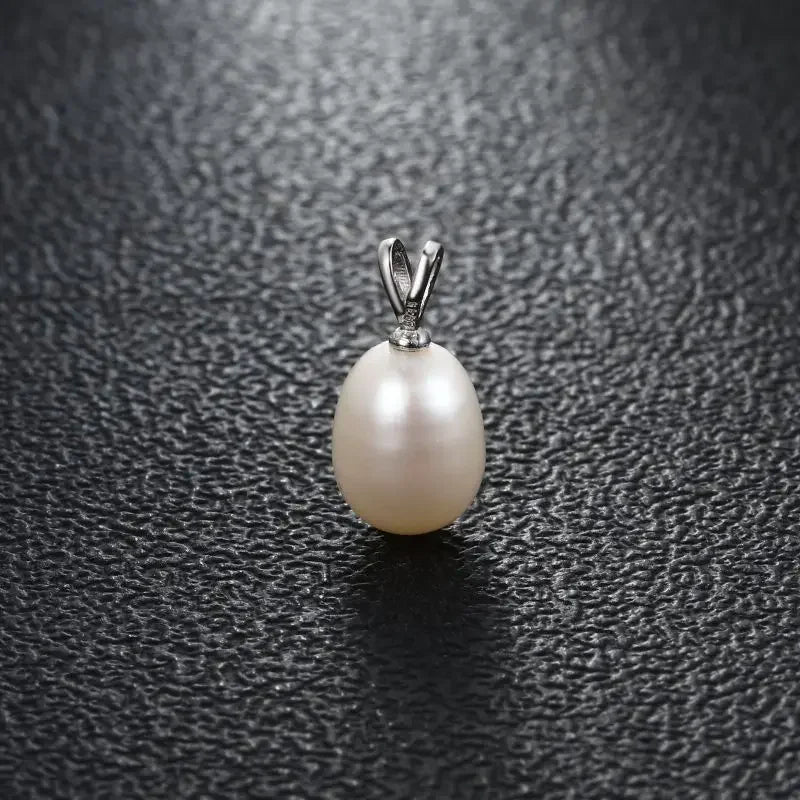 Selene Drop Pearl Pendant – 925 Sterling Silver with Freshwater Rice Pearl