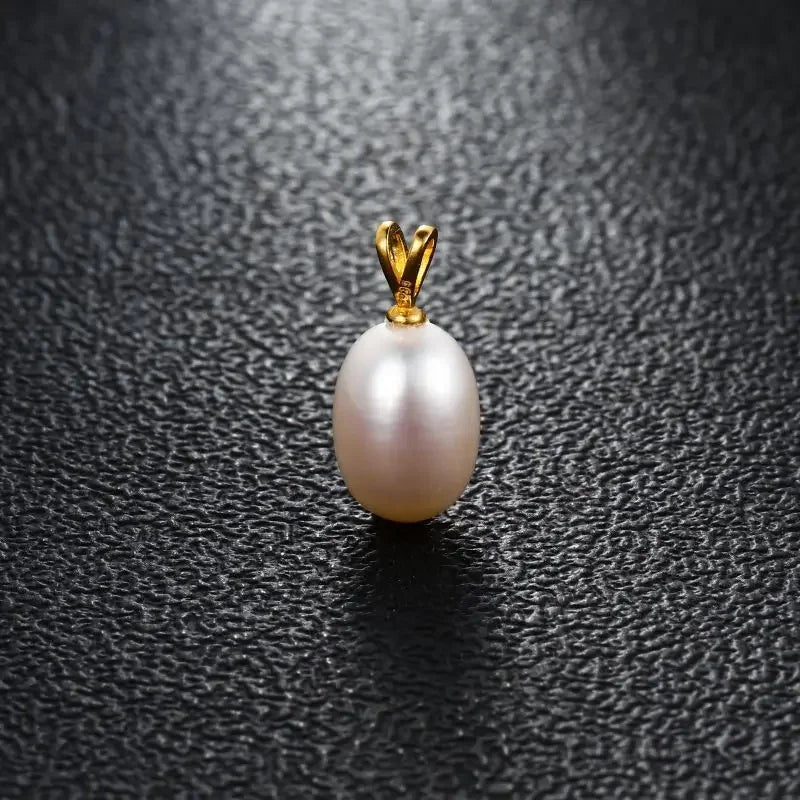 Selene Drop Pearl Pendant – 925 Sterling Silver with Freshwater Rice Pearl