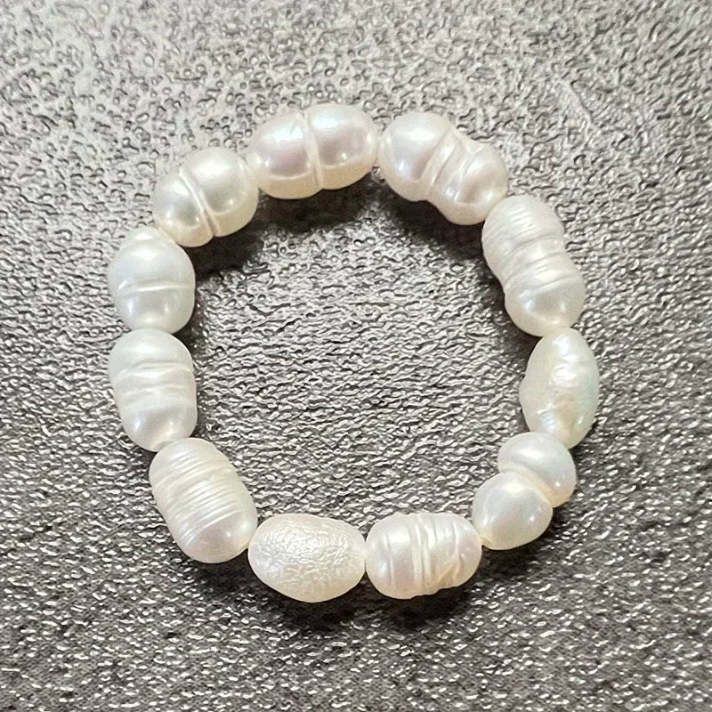 Serenya Freshwater Pearl Bridal Ring Set – Trendy Zinc Alloy Design for Women