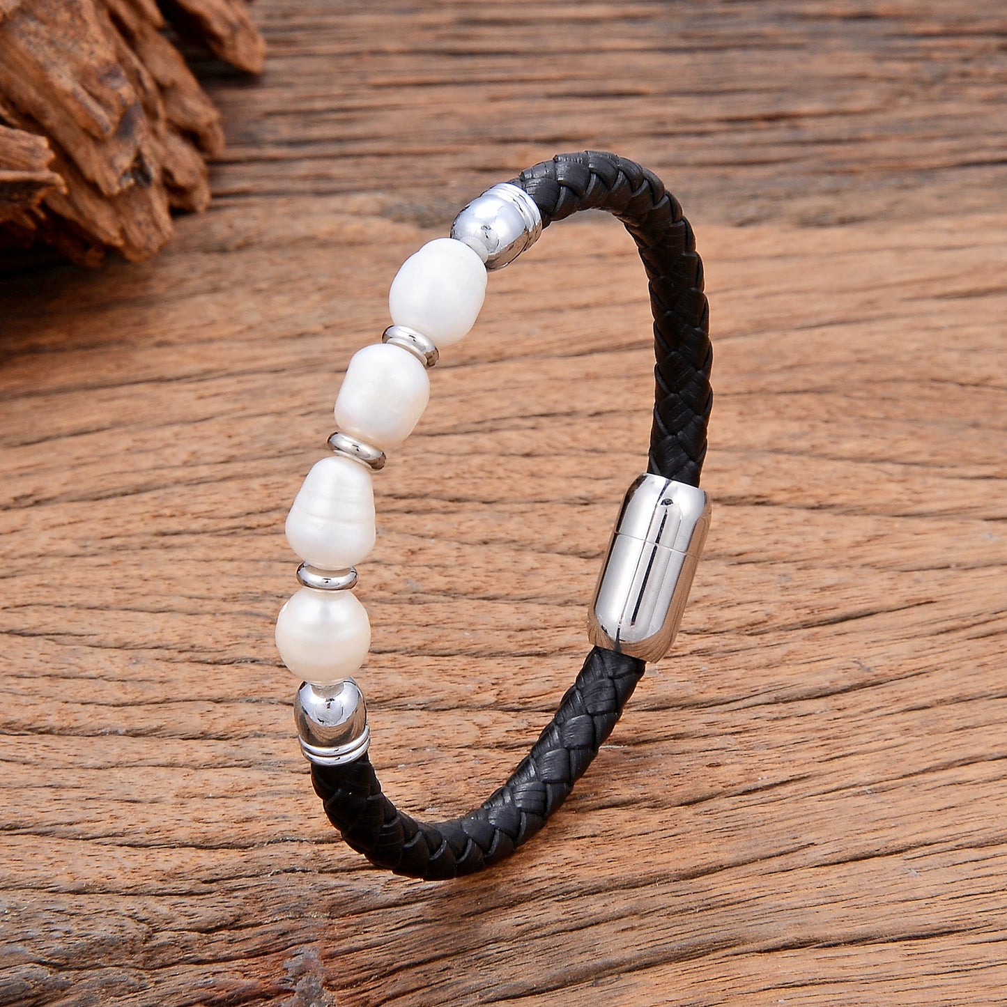 Maris Boho Freshwater Pearl Magnetic Bracelet – Irregular Beaded Design