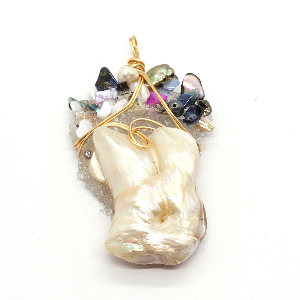 Exquisite Baroque Freshwater Pearl Pendant – Irregular 30–50mm DIY Jewellery Charm